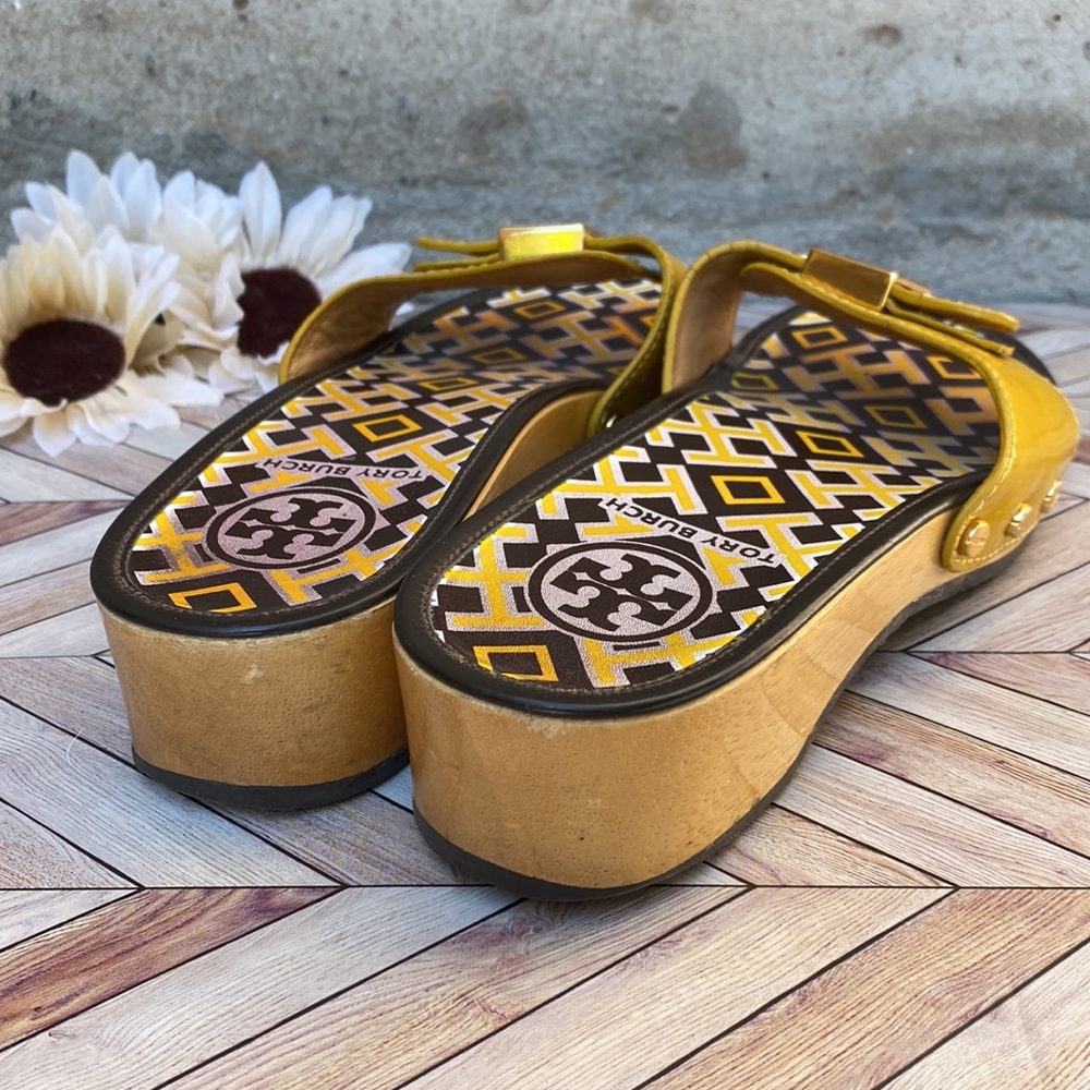 Tory Burch Yellow Summer Slides Sandals size 5.5/6 - Picture 3 of 10